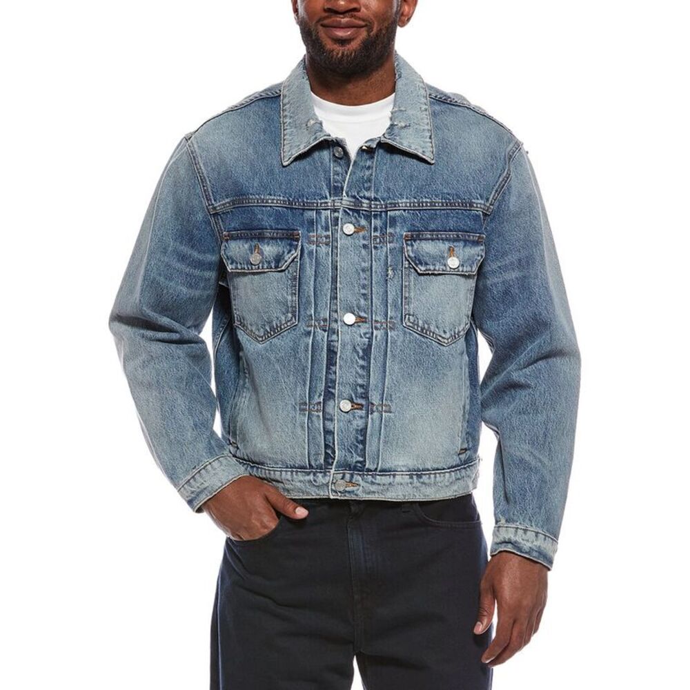 Frame Denim Mens  Vintage Wash Denim Jacket, Blue